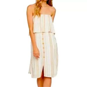 L*SPACE‎ Daydreamer Midi Dress Sunsational Stripe Sundress Pockets, Visco…